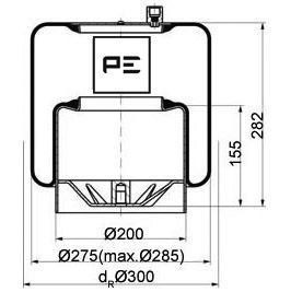 4390 N P21 PETERS ENNEPETAL 084.107-76A Boot, air suspension A942 320 49 21
