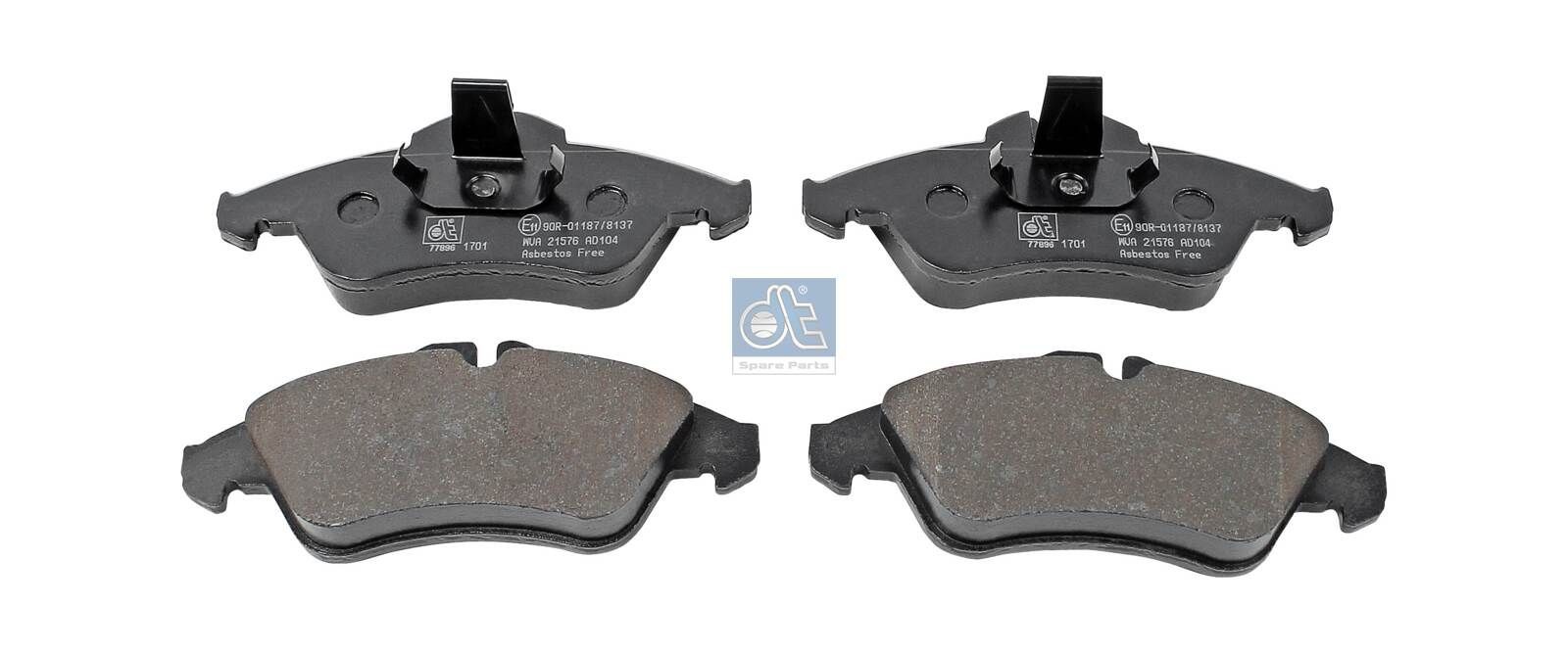 21576 DT Spare Parts Front Axle Height: 64,2mm, Width: 156,3mm, Thickness: 20mm Brake pads 4.91903 buy