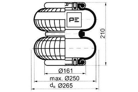 FD 200-19- 1/4 M10 PETERS ENNEPETAL 084.127-71A Air Spring, suspension 212 22 663