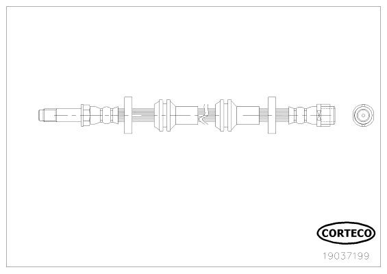 CORTECO Front axle both sides, 700 mm Length: 700mm Brake line 19037199 buy