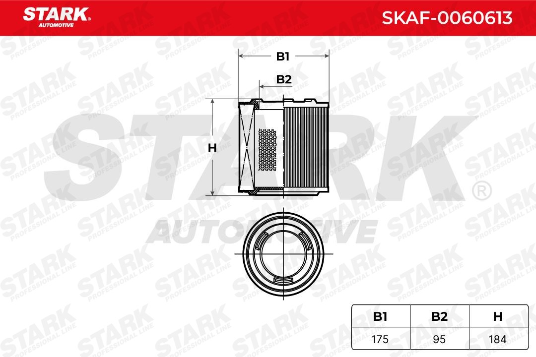 SKAF-0060613 Air filter SKAF-0060613 STARK 184mm, 175mm, Air Recirculation Filter