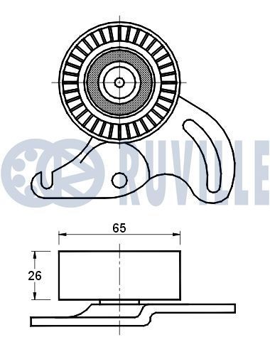 RUVILLE 56964 Deflection / Guide Pulley, v-ribbed belt 1660426012