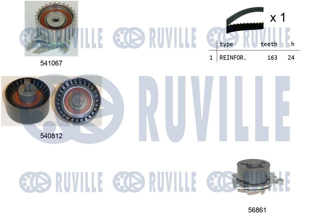 Aux belt tensioner RUVILLE 80,00 mm x 47,00 mm - 58854