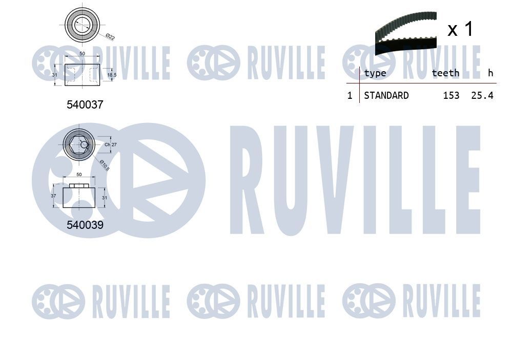 RUVILLE 58891 Deflection / Guide Pulley, v-ribbed belt 9062001370