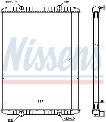 100311045 NISSENS Aluminium, 915 x 689 x 48 mm, without frame, Brazed cooling fins Radiator 638480 buy