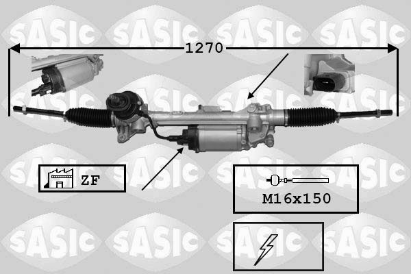 SASIC 7176043 Steering rack Electric, with axle joint, without ball joints
