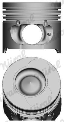 87-123407-00 NÜRAL Engine piston DACIA 76,5 mm, with piston ring carrier, for keystone connecting rod
