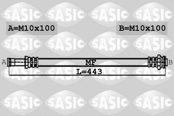 SASIC Front Axle, Right, 443 mm, M10X100 Length: 443mm, Thread Size 1: M10X100, Thread Size 2: M10X100 Brake line 6606011 buy