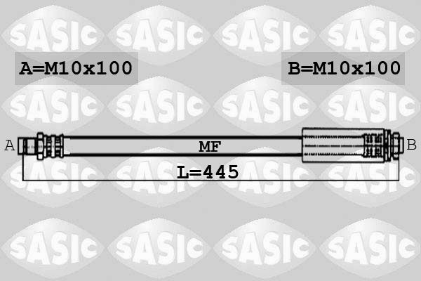 SASIC Rear Axle, Left, Right, 445 mm, M10X100 Length: 445mm, Thread Size 1: M10X100, Thread Size 2: M10X100 Brake line 6606031 buy