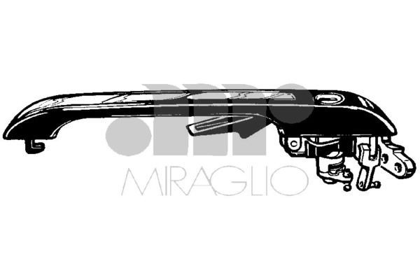 80.764.02 MIRAGLIO Door handles AUDI Right Front, without lock barrel, black