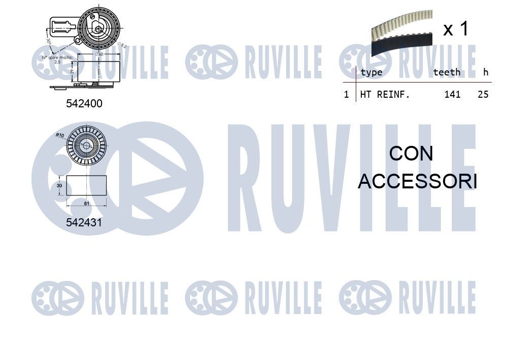 Original 57913 RUVILLE Tensioner pulley, v-ribbed belt HONDA