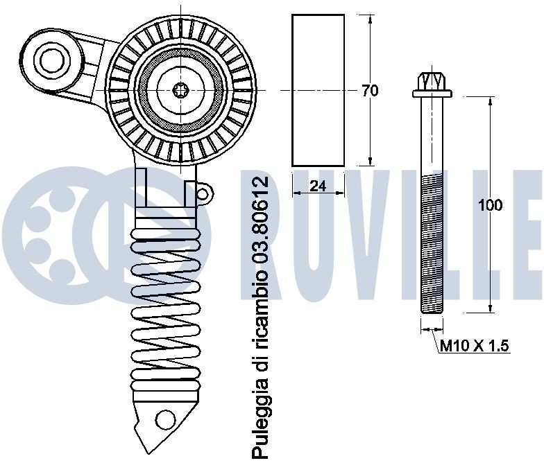 RUVILLE 55953741 Water pump and timing belt kit Y603 12 201