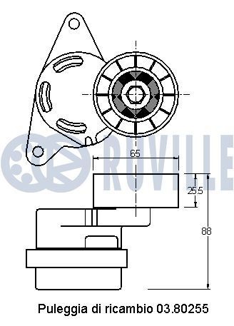Fan belt tensioner RUVILLE 65,00 mm x 26,00 mm - 55166