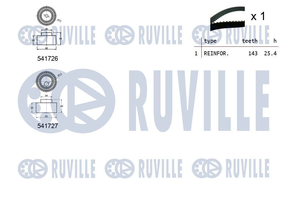 RUVILLE 5635280 Deflection / Guide Pulley, v-ribbed belt 95510211921