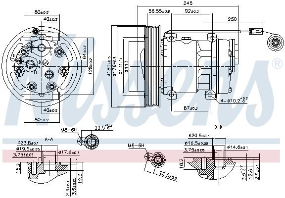 890114 Compressor, air conditioning 890114 NISSENS SD5H14, 12V, PAG 46, R 134a