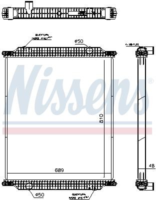 376755441 NISSENS Aluminium, 810 x 689 x 48 mm, without frame, Brazed cooling fins Radiator 67197 buy