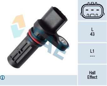 FAE 79402 Crankshaft sensor 3-pin connector, Hall Sensor