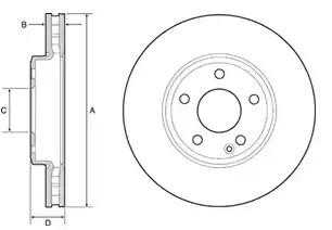 DELPHI BG4646C Disco freno 295x28mm, 5, ventilato, rivestito, non trattato, senza cuscinetto ruota, senza anello sensore ABS