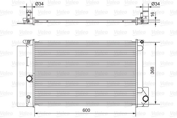 VALEO Aluminium, 368 x 600 x 16 mm, without coolant regulator, Brazed cooling fins Radiator 701538 buy