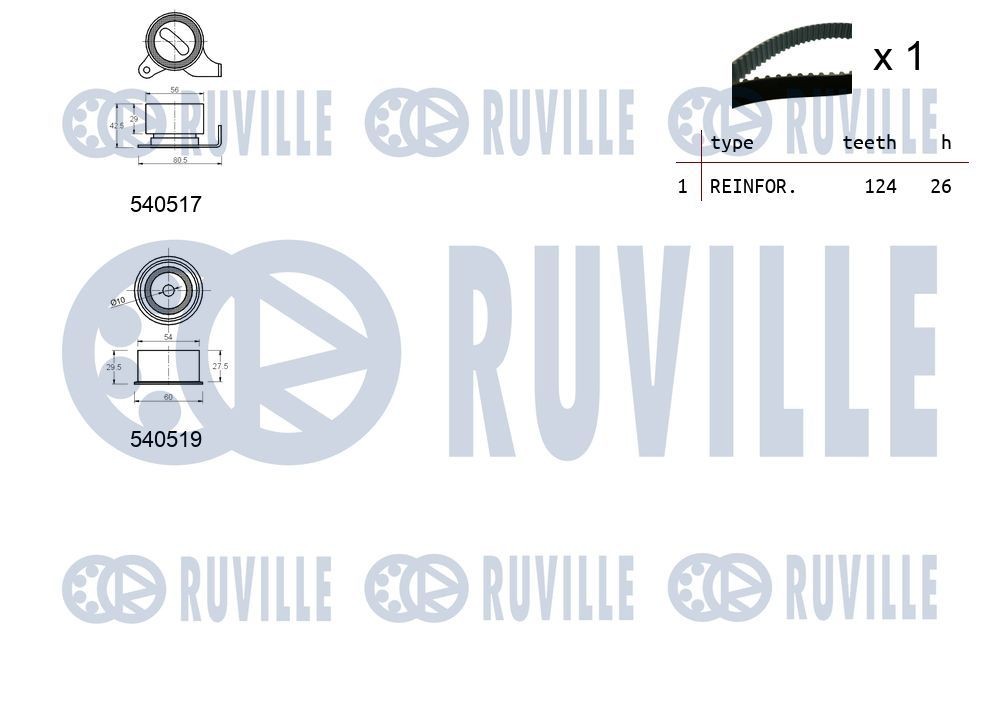 RUVILLE 5638571 Timing belt kit 04C 109 244 D