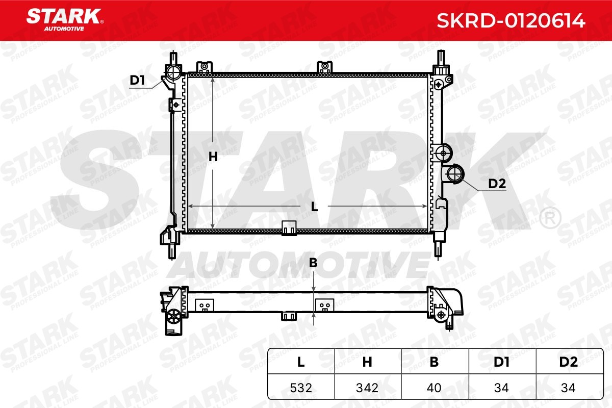 OEM-quality STARK SKRD-0120614 Engine radiator