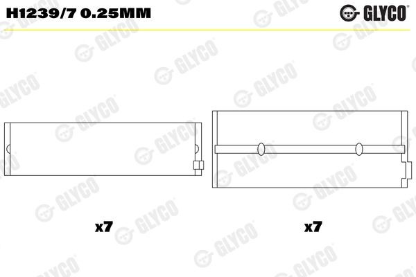 GLYCO H1239/7 0.25mm Kurbelwellenlager für FAP A-Series LKW in Original Qualität