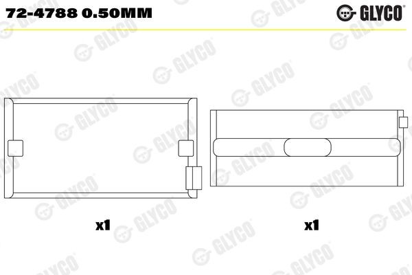GLYCO 72-4788 0.50mm Kurbelwellenlager für GINAF X-Series LKW in Original Qualität