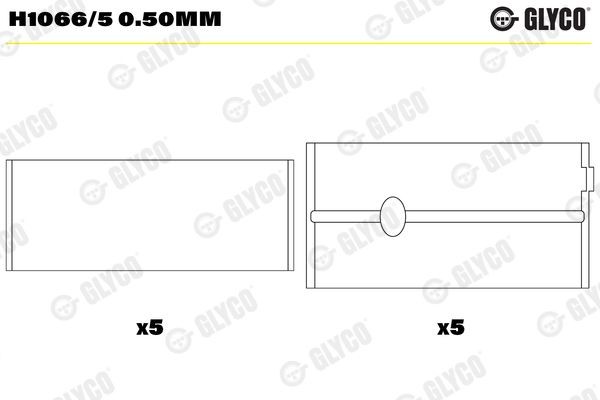 Main bearing GLYCO - H1066/5 0.50mm