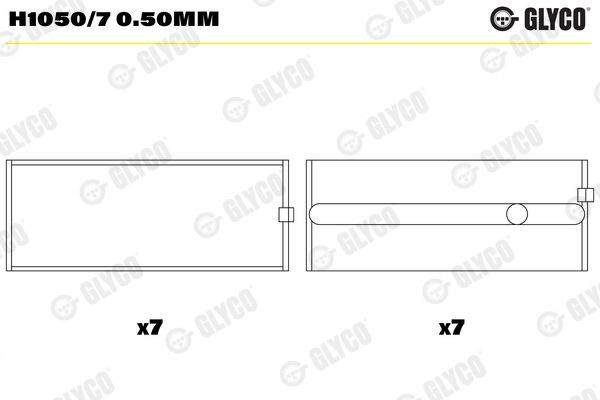GLYCO H1050/7 0.50mm Kurbelwellenlager für RENAULT TRUCKS Maxter LKW in Original Qualität