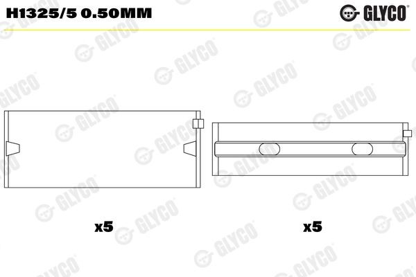 H1325/5 0.50mm GLYCO Main bearing SKODA