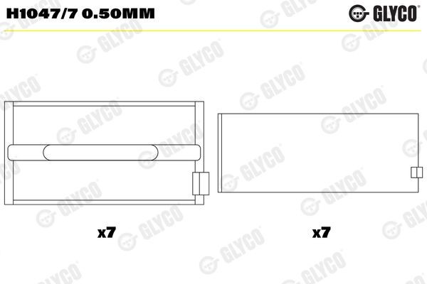 H1047/7 0.50mm GLYCO Kurbelwellenlager für ASTRA online bestellen