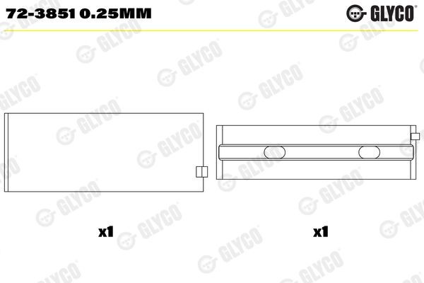GLYCO 72-3851 0.25mm Kurbelwellenlager für MERCEDES-BENZ ATEGO 2 LKW in Original Qualität