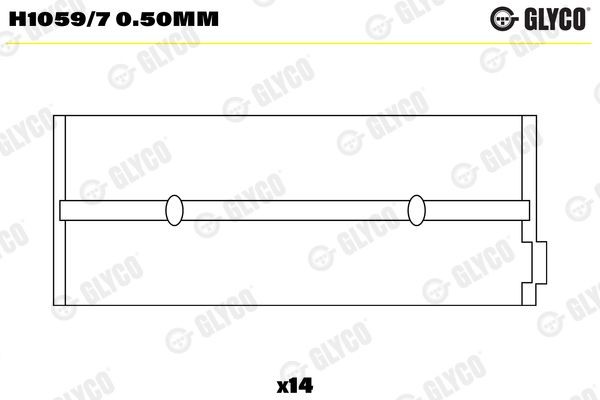 GLYCO H1059/7 0.50mm Kurbelwellenlager für SCANIA 3 - series LKW in Original Qualität