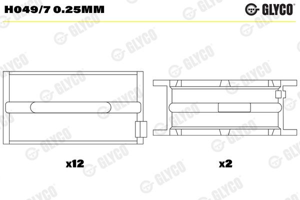 GLYCO H049/7 0.25mm Kurbelwellenlager für MAN G 90 LKW in Original Qualität