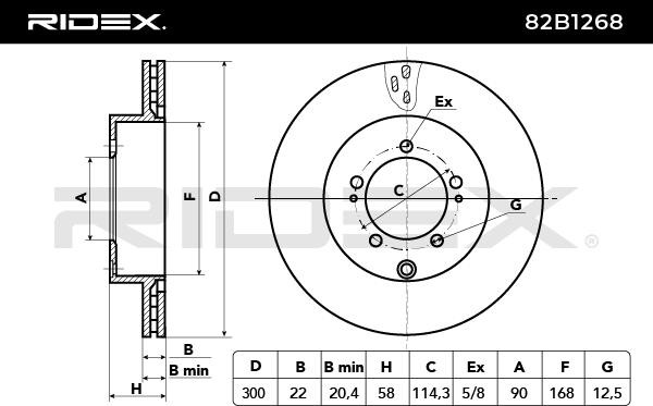RIDEX Brake rotors 82B1268 for MITSUBISHI LANCER