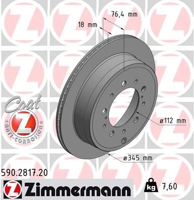 Original 590.2817.20 ZIMMERMANN Disc brake set LEXUS