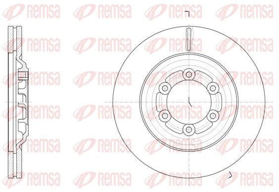REMSA 61510.10 Brake disc Front Axle, 300x27mm, 6, Vented