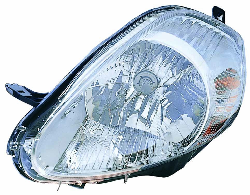 ABAKUS 661-1147L-LEMN1 Headlight Left, H4, Crystal clear, yellow, for right-hand traffic, with motor for headlamp levelling, P43t