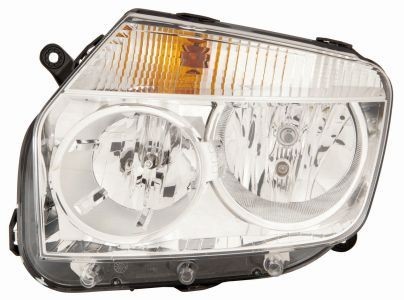 ABAKUS 551-1186R-LDEM1 Headlight Right, H1, H7, chrome, Crystal clear, with indicator, for right-hand traffic, without motor for headlamp levelling, P14.5s, PX26d