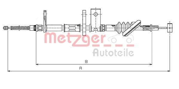 METZGER Right Rear, 1400/1181mm, Drum Brake, COFLE Cable, parking brake 17.5020 buy