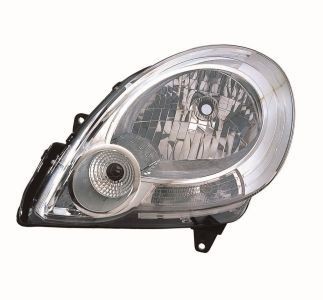 ABAKUS 551-1176RMLD-EM Headlight Right, H4, chrome, for right-hand traffic, with motor for headlamp levelling, P43t