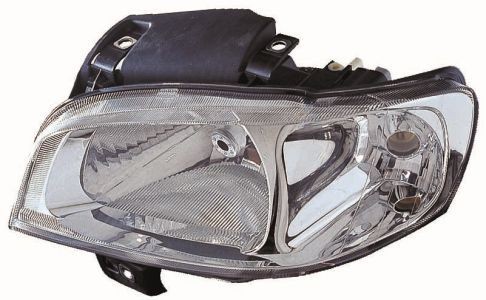 ABAKUS 445-1111R-LD-EM Headlight Right, H4, Halogen, Crystal clear, with low beam, with outline marker light, with indicator, with high beam, for right-hand traffic, with bulb holder, without bulb, without motor for headlamp levelling, P43t