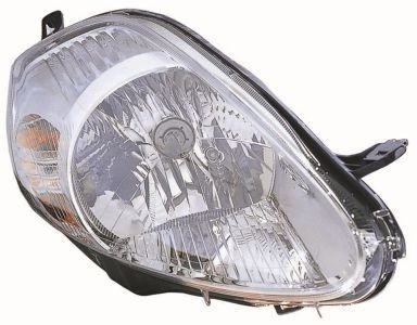 ABAKUS 661-1147R-LEMN1 Headlight Right, H4, Crystal clear, yellow, for right-hand traffic, with motor for headlamp levelling, P43t