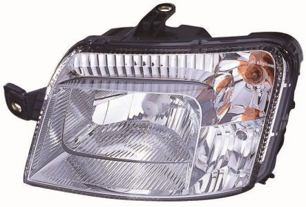 ABAKUS 661-1141LMLDEMN Headlight Left, H4, Crystal clear, for right-hand traffic, with motor for headlamp levelling, P43t