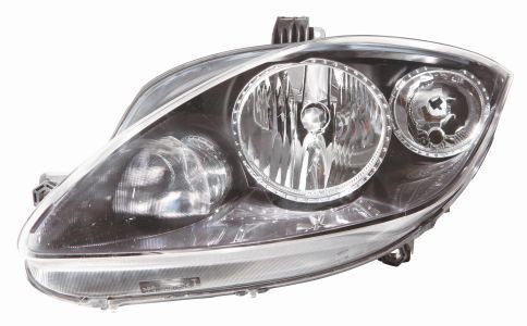 ABAKUS 445-1125R-LDEM2 Headlight Right, H1, H7, Crystal clear, with low beam, with outline marker light, with indicator, with high beam, Housing with black interior, P14.5s, PX26d
