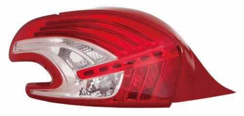 550-1963L-UE ABAKUS Tail lights PEUGEOT Left, P21W, R10W, PY21W, LED, red, without bulb holder, without bulb