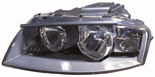 441-1164R-LD-EM ABAKUS Headlight AUDI Right, H7/H7, with motor for headlamp levelling, PX26d