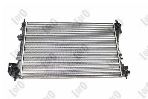 ABAKUS 037-017-0025 Engine radiator Aluminium, for vehicles with air conditioning, 650 x 396 x 23 mm, Manual Transmission