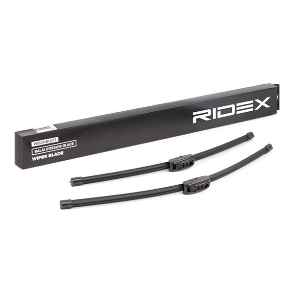 RIDEX 298W0074 Wiper blade 600, 530 mm Front, Flat wiper blade, Beam, with spoiler, for left-hand drive vehicles, 24/21 Inch