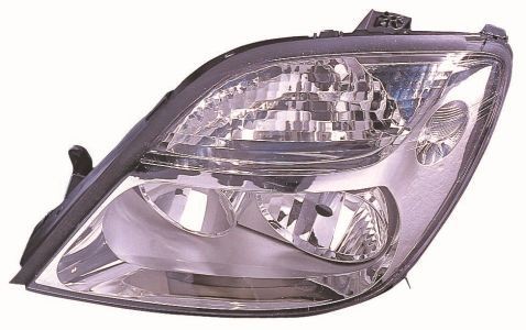 ABAKUS 551-1135R-LDEM1 Headlight Right, H1, H7, Halogen, Crystal clear, with low beam, with outline marker light, with indicator, with high beam, for right-hand traffic, with bulb holder, without bulb, without electric motor, without motor for headlamp levelling, P14.5s, PX26d